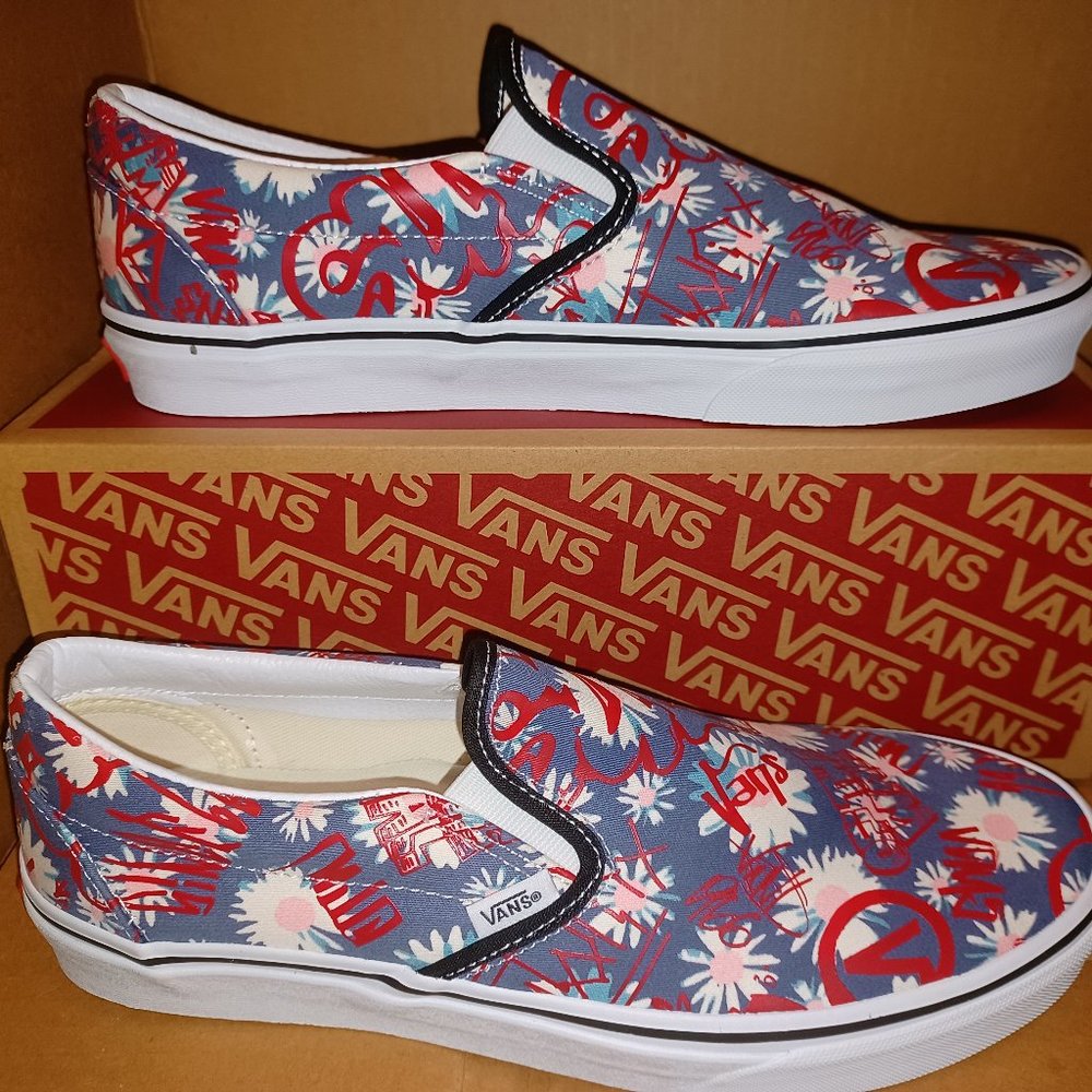 Vans Men's 11 Classic Slip-On Crew Floral/Red VN0A4BV31JA